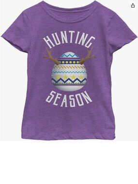 NEW W/ TAGS Fifth Sun Big Girls Hunting Season Easter Tee, Purple Berry, L